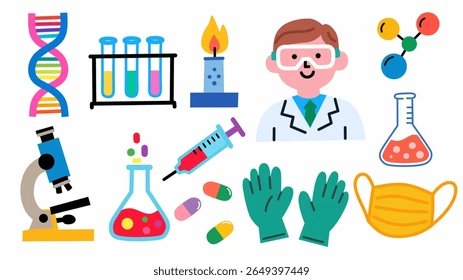 science doodle elements set microscope 260nw 2649397449